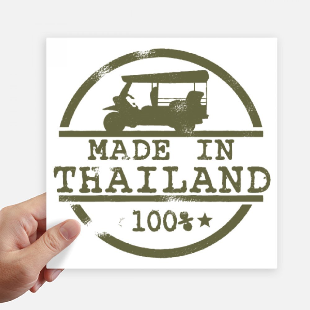 Autocollant carré Thaïlande tracteur 20cm pour déco de valise et pc