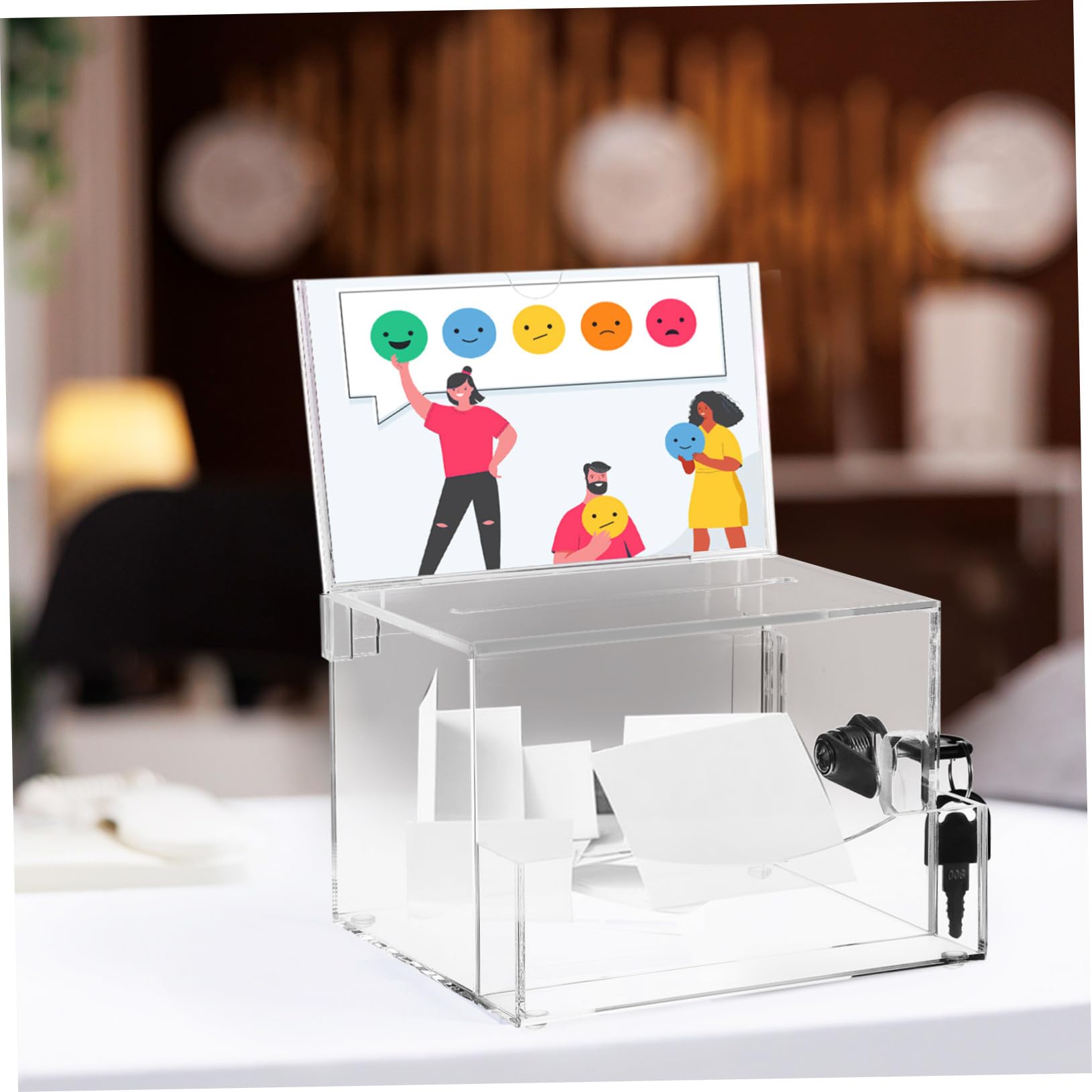 PLAFOPE Transparente Spardose Transparent aus Acryl mit Großem Fassungsvermögen Sicherer und Langlebiger Öffentlicher Briefkasten für Spendenaktionen und Vorschlagsbox