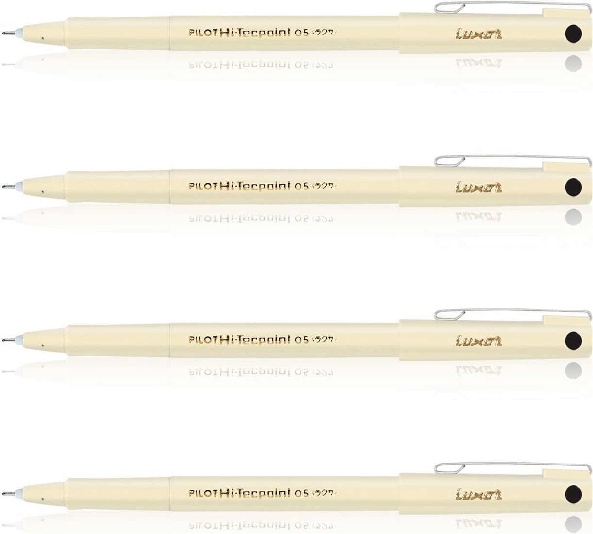 Piolet HI-TECHPOINT 0.5 Fine Tip Pen. Write 4 Times Longer than a Gel Pen.Pack of 4 Black Color Pen.