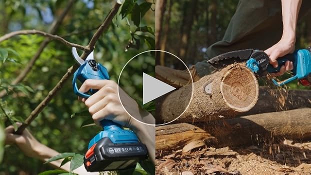 高枝切り　電動チェーンソー　高枝切りバサミ　バッテリー2個　剪定ばさみ　伐採 Amazon | 【2025年新登場】SEESII 高枝チェーンソー たかえだ