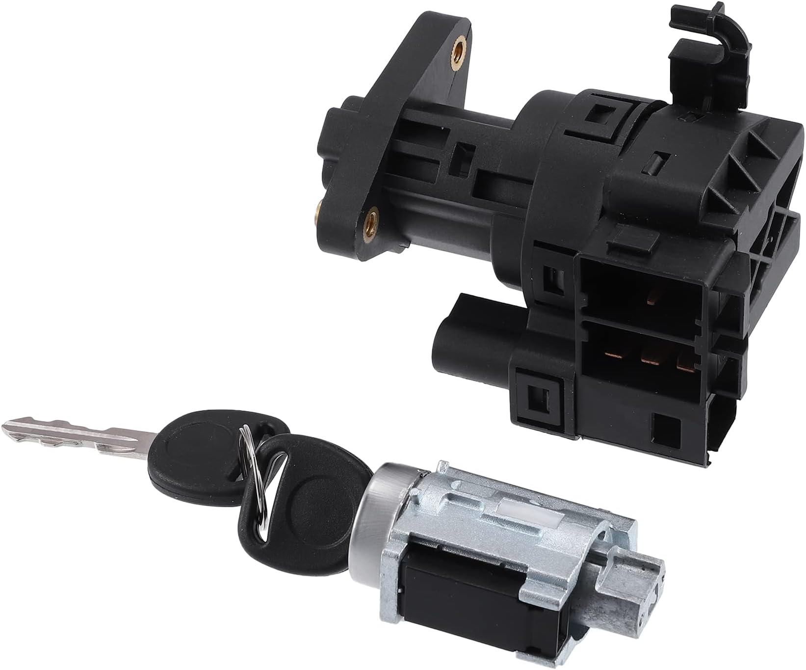 Motoforti Ignition Starter Switch Ignition Lock Cylinder w/2 Keys, for Chevy Classic Malibu Impala, for Oldsmobile Alero Cutlass, for Pontiac Grand Am, Metal, 12458191 22599340, Silver Tone