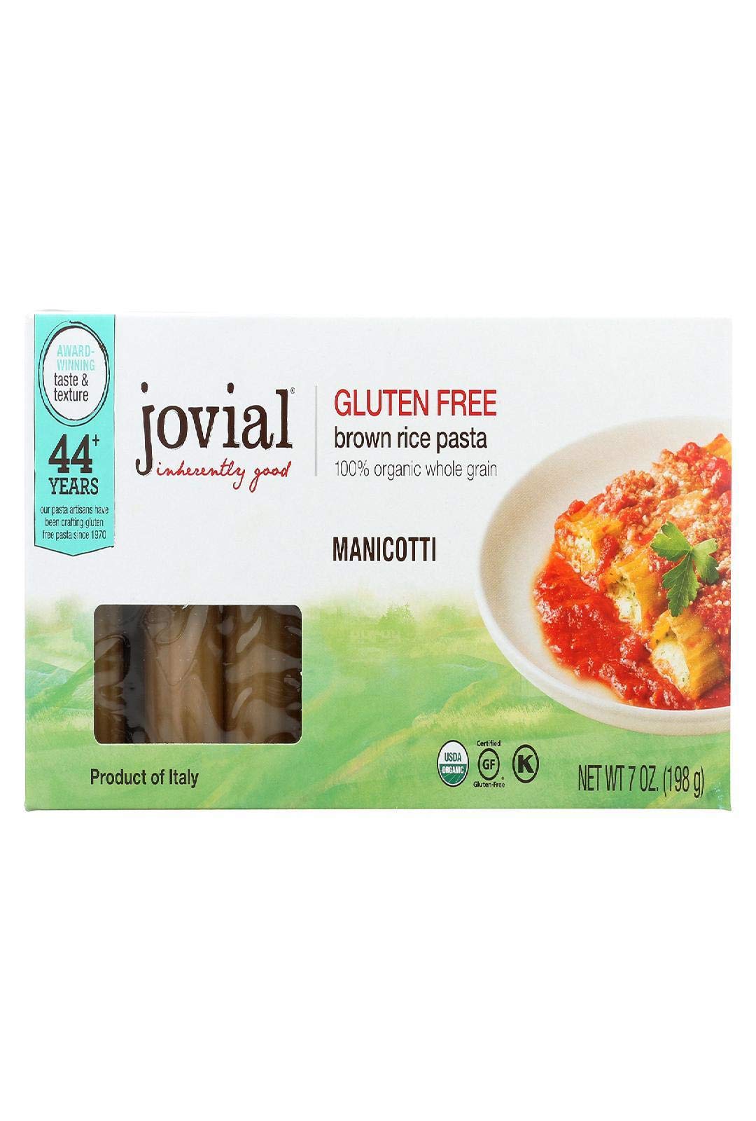 JovialOrganic Brown Rice Manicotti, 7 OZUSDA Organic