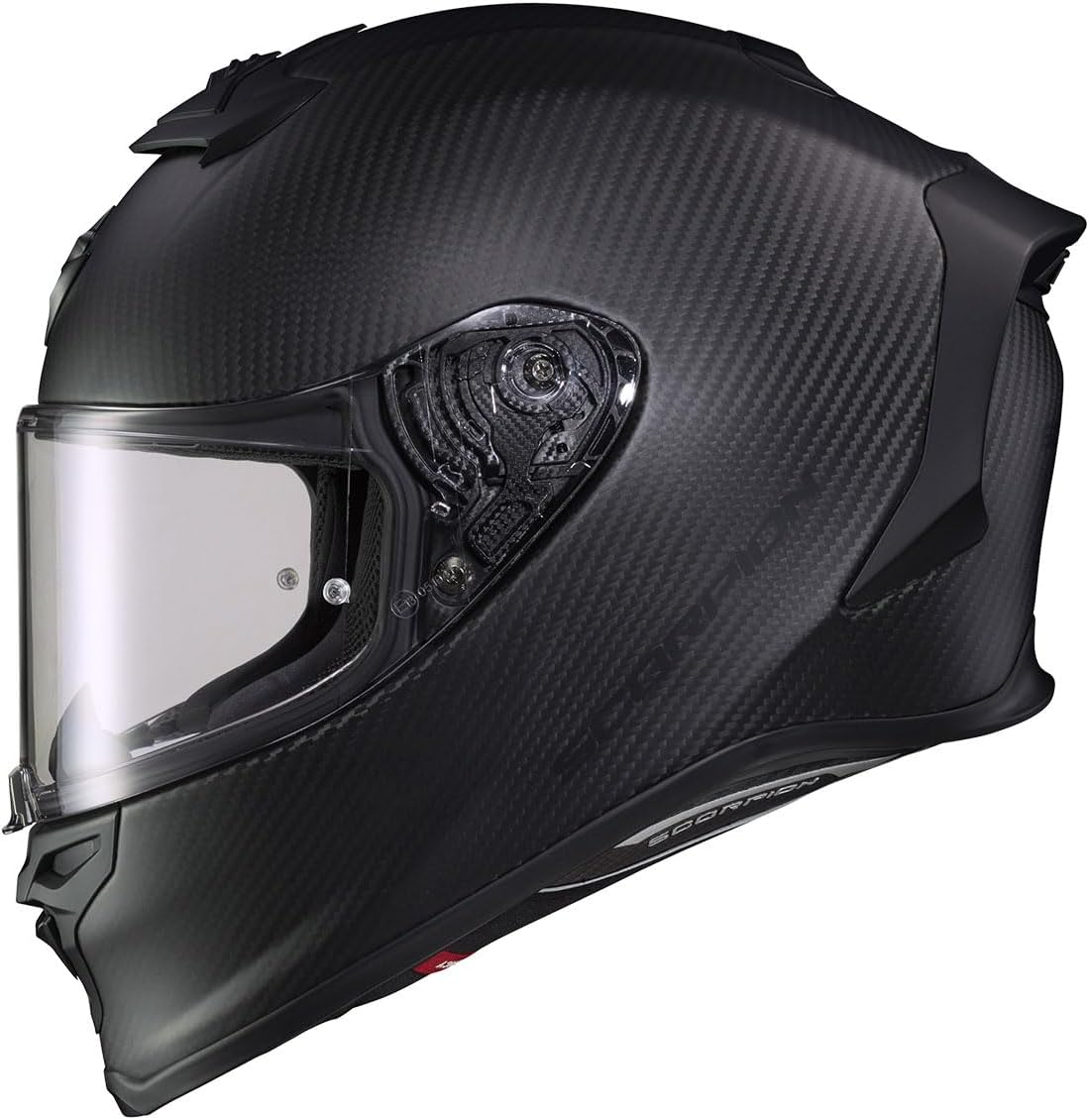 ScorpionEXO R1 Air Carbon Fiber Full Face Motorcycle Helmet with Pinlock Shield - Bluetooth Ready Speaker Pockets DOT ECE Solid (Matte Black - Large)