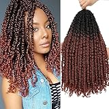 Bestlove Ginger Passion Twist Crochet Hair 18 Inch 8 Packs Ombre Copper Red Pretwisted Passion Twist Crochet Hair Pre Looped Magenta Twist Crochet Hair 1B/350 Color for Black Women
