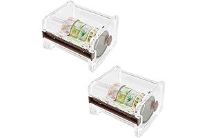 Washi Tape Dispenser Cutter, 2-pack Functional Storage for a Tidy Artistic Space