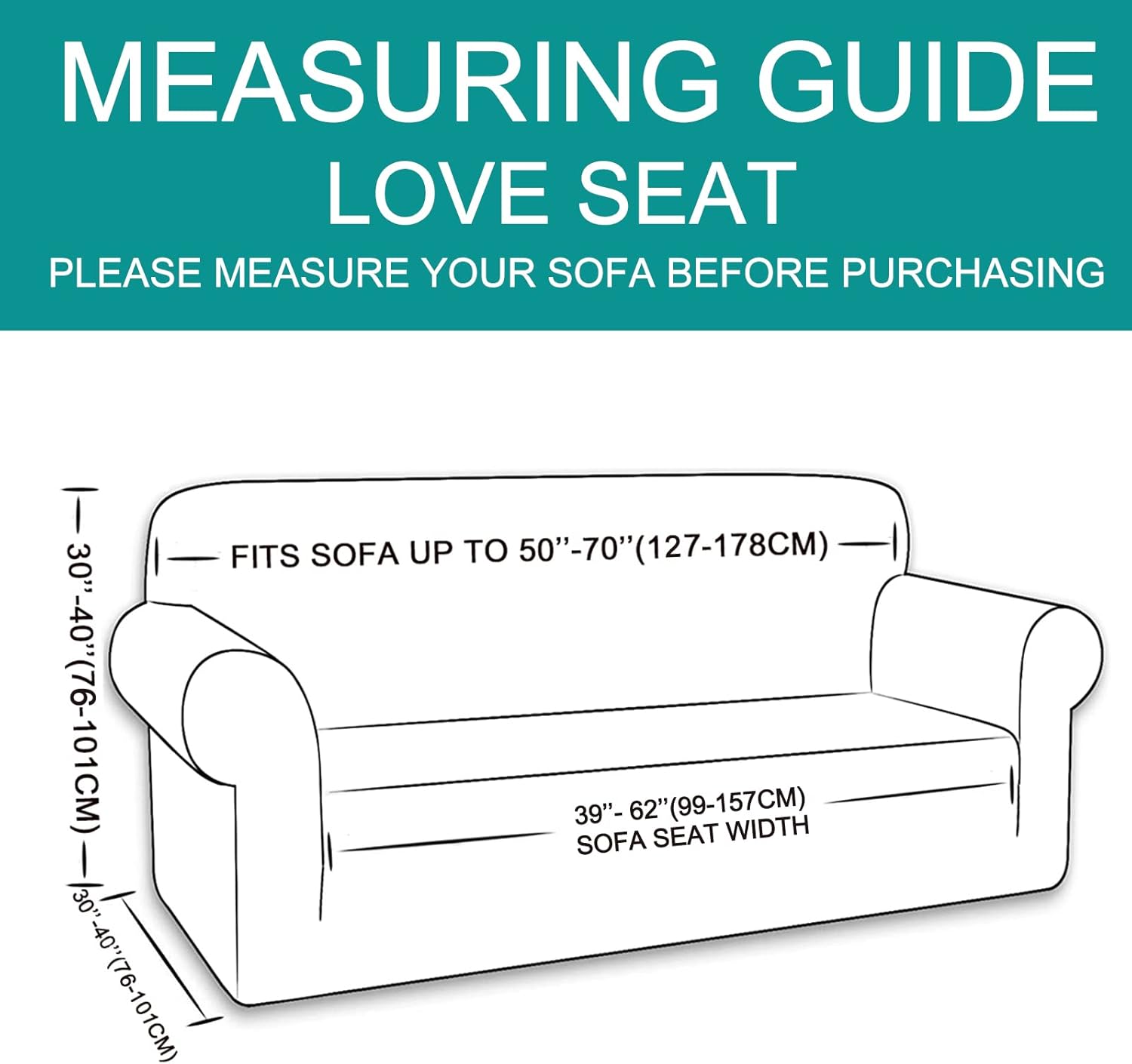 U-NICE HOME Stretch Sofa Cover and Loveseat Cover