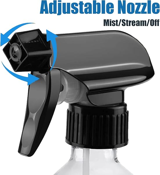 Plastic Spray Bottles for plant - 10oz/300ml - Mist Stream - No Clog No Leak, Easy to Grip with Adjustable Nozzle for Hair, Cooking, Cleaning - BPA Free - 2