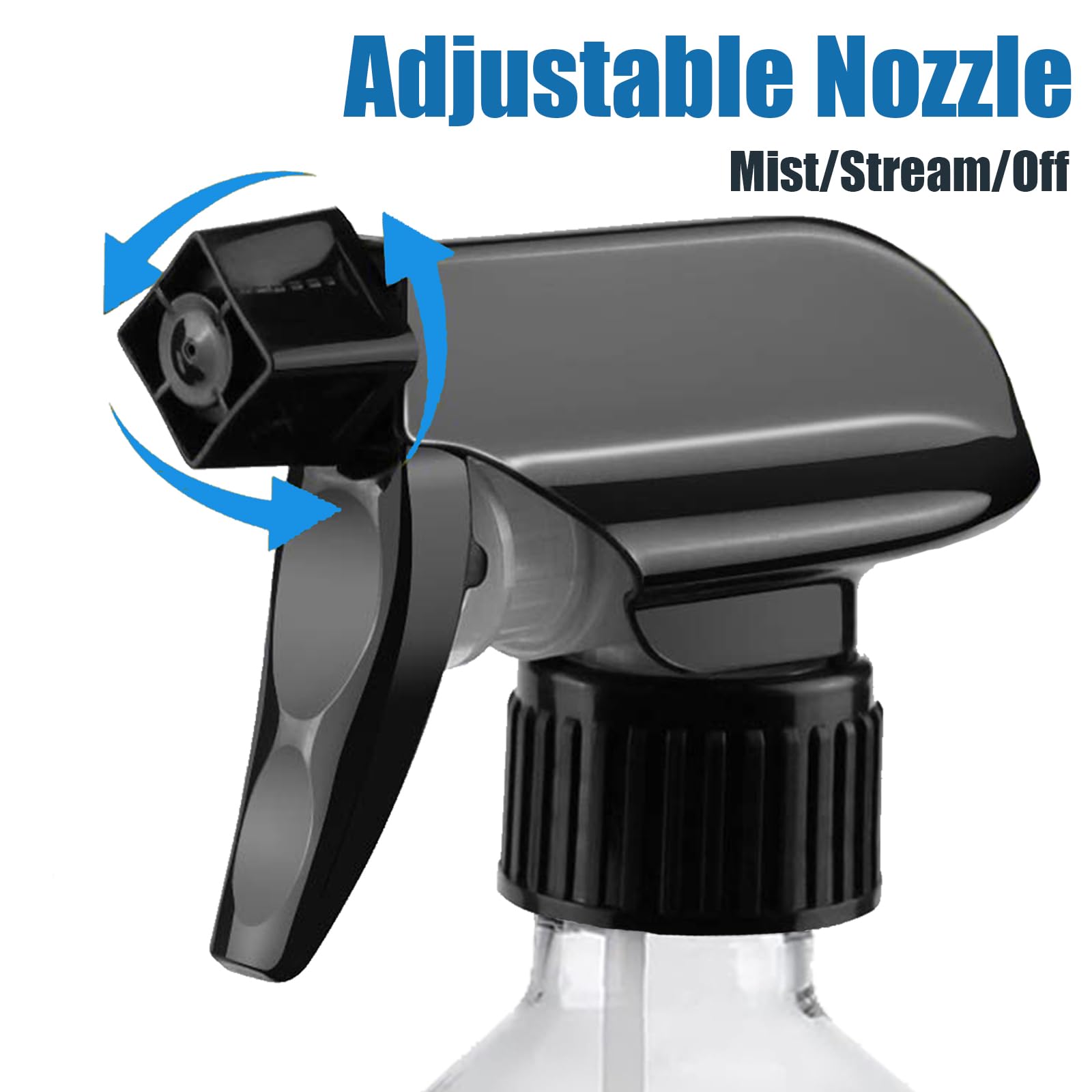 Plastic Spray Bottles for plant - 10oz/300ml - Mist Stream - No Clog No Leak, Easy to Grip with Adjustable Nozzle for Hair, Cooking, Cleaning - BPA Free - 2