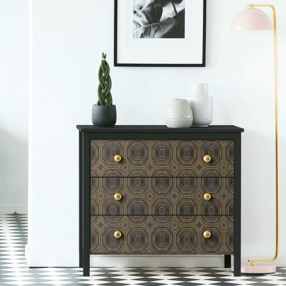 RoomMates RMK11324WP Bees Knees Black Metallic Peel and Stick Wallpaper, 12.7 x 40.6 cm - Image 2