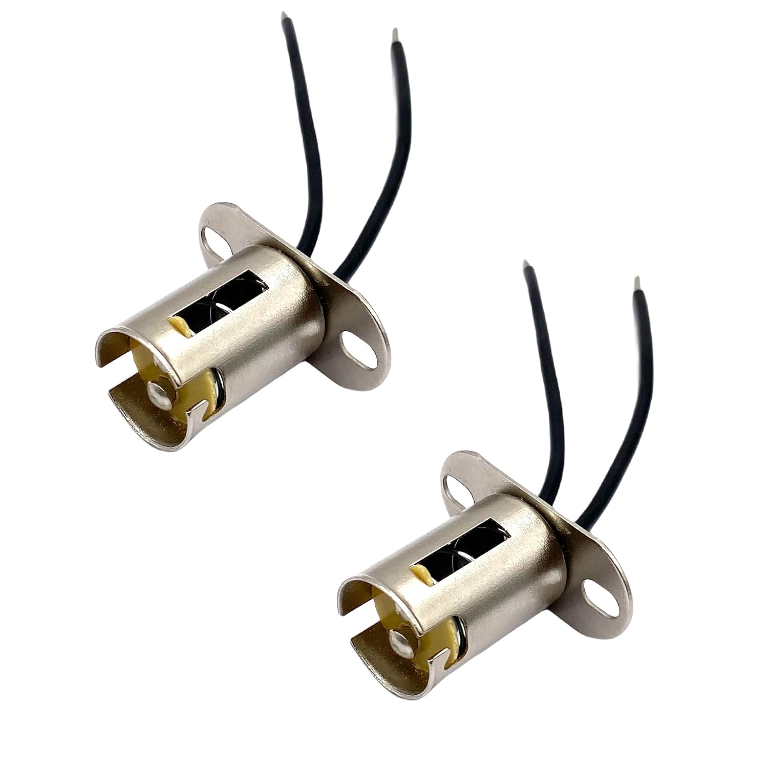 2 Pcs 1157 Bulb Sockets Holders, BAY15D 1157 Car Light Bulb Two Pole Socket Adapter with Pigtail Wire Connector for Auto Truck Car
