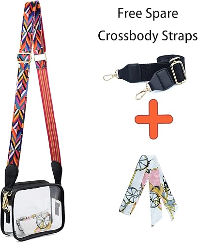 Miniatura 2 de KlaOYer Bolsos cruzados transparentes del PVC, bolso de hombro transparente aprobado por el estadio, bolso pequeño cuadrado del teléfono del bolso