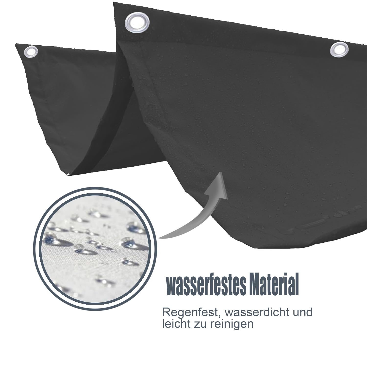 Einziehbare Welle Sonnensegel,Wellenmarkise Verstellbar Schutz vor UV-Strahlungen,Sonnenschutz,Wasserdicht,Garten,3.5x4.5M,Dunkelgrau
