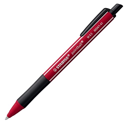 STABILO - Druck-Kugelschreiber - pointball NatureCOLORS Wildflower - 4er Pack - burgunderrot, preußischblau, grauviolett, rouge - Schreibfarbe blau