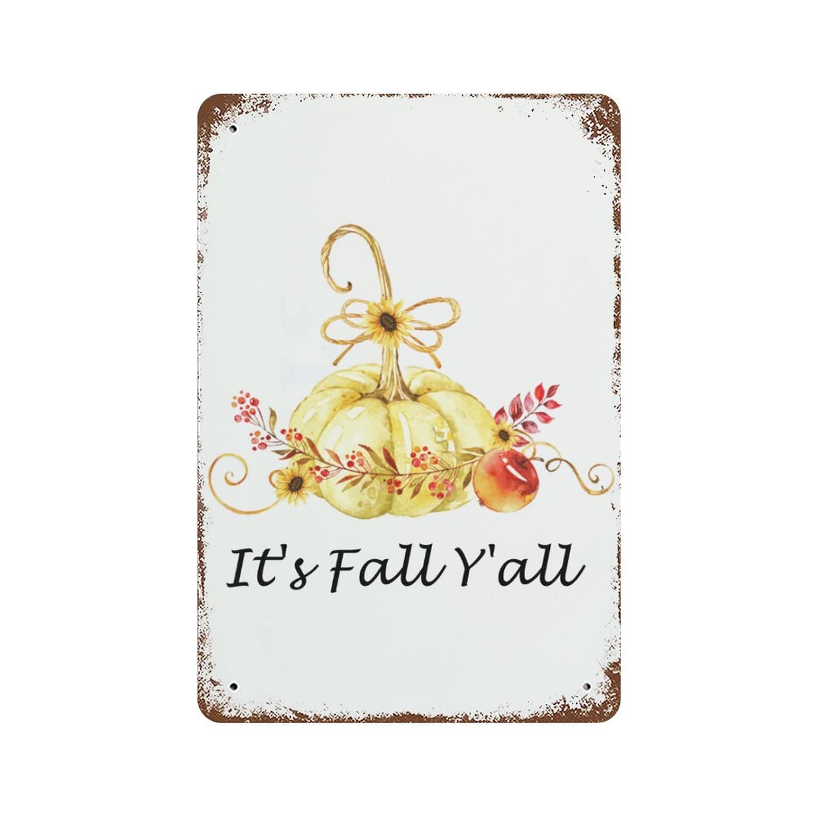 Plaque en métal It's Fall Y'all : cadeau idéal pour une crémaillère