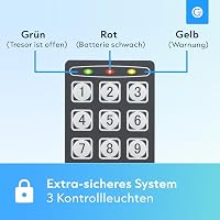 Silvergear Elektronikus Széf Otthonra - 3-8 Számjegyű Kóddal, 2 Kulccsal, Tűzálló Acél Páncélszekrény Pénz és Ékszer Biztonságos Tárolására, 6