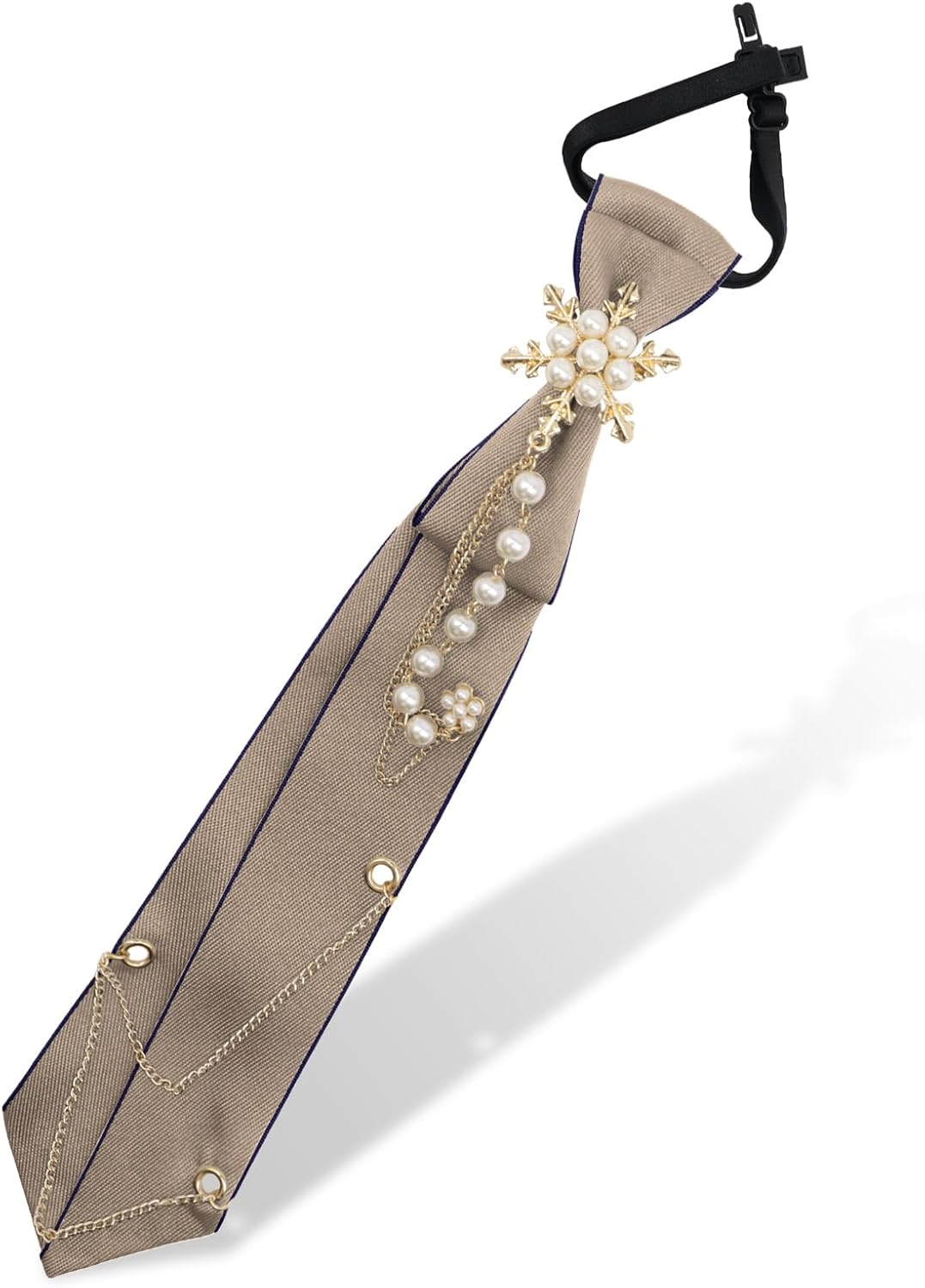 Ties for Women with Pearls, Women Neck Tie for Blouse Cosplay