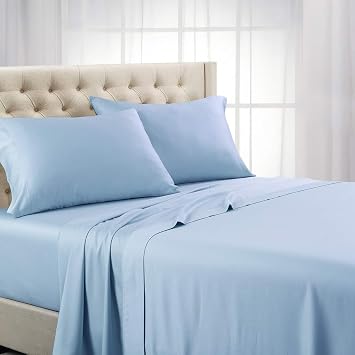 Royal Tradition Split Top King Sheet Set for Adjustable King Beds, 1000 Thread Count, 100% Cotton, Luxury Half Split Split Head King Sheets, Blue