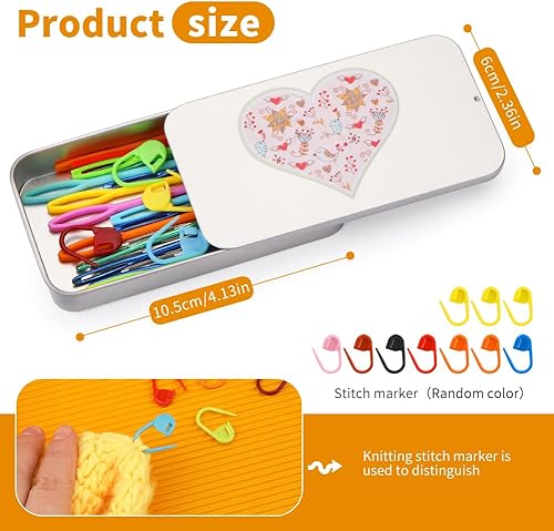Miniatura 2 de FTEVEN 36 agujas romas de ojo grande, agujas de plástico de ojo grande, agujas de hilo, agujas de tapiz dobladas de ojo grande con marcadores de