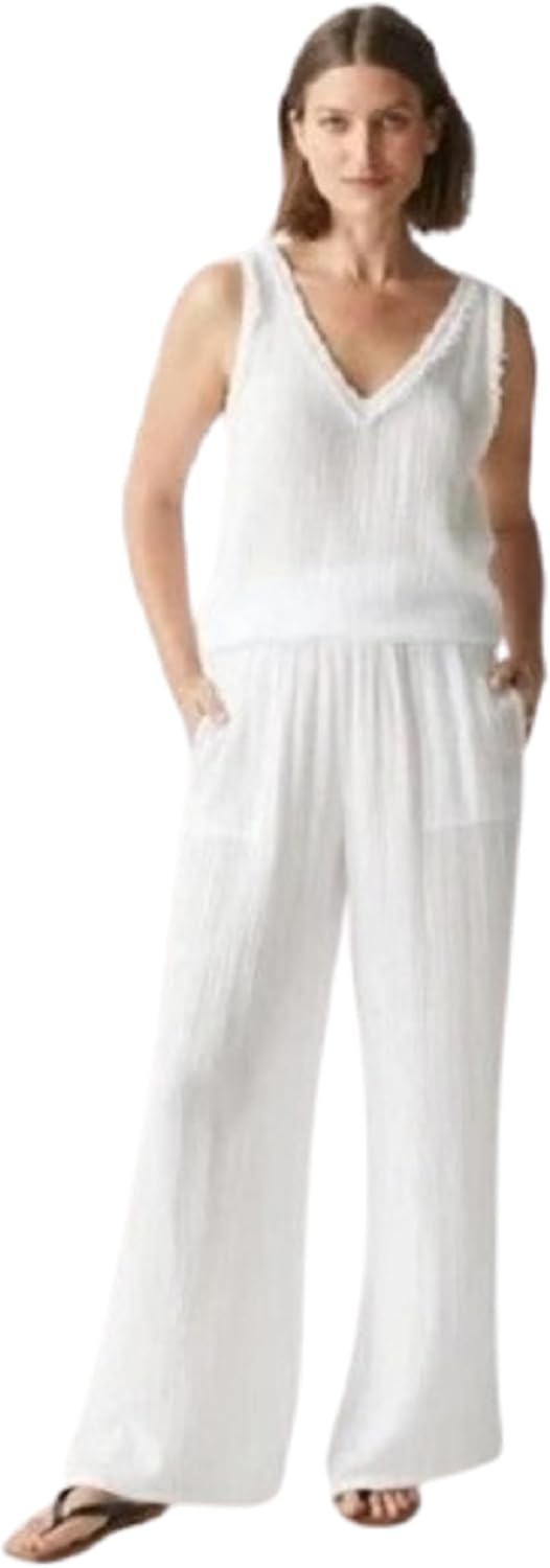 Michael Stars Sonia High Rise Straight Pant, Large White