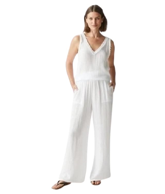 Michael Stars Sonia High Rise Straight Pant Large White