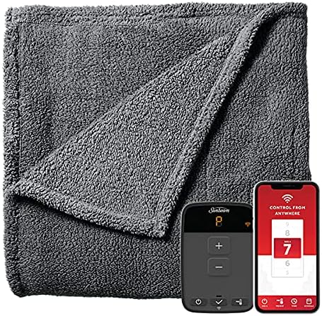Sunbeam LoftTec Wi-Fi Connected Heated Blanket, Electric Blanket, 10 Heat Settings, Twin Size