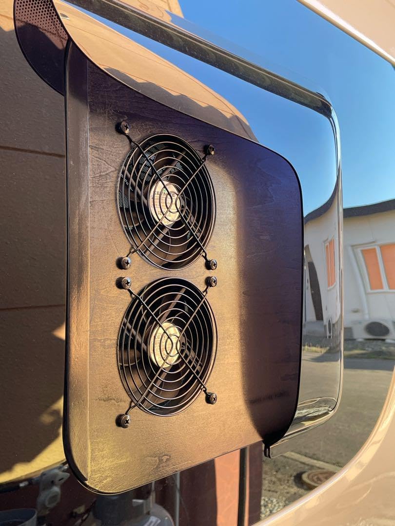 ハイエース200系 運転席後部小窓用USB換気扇2連ファン ハイエース200