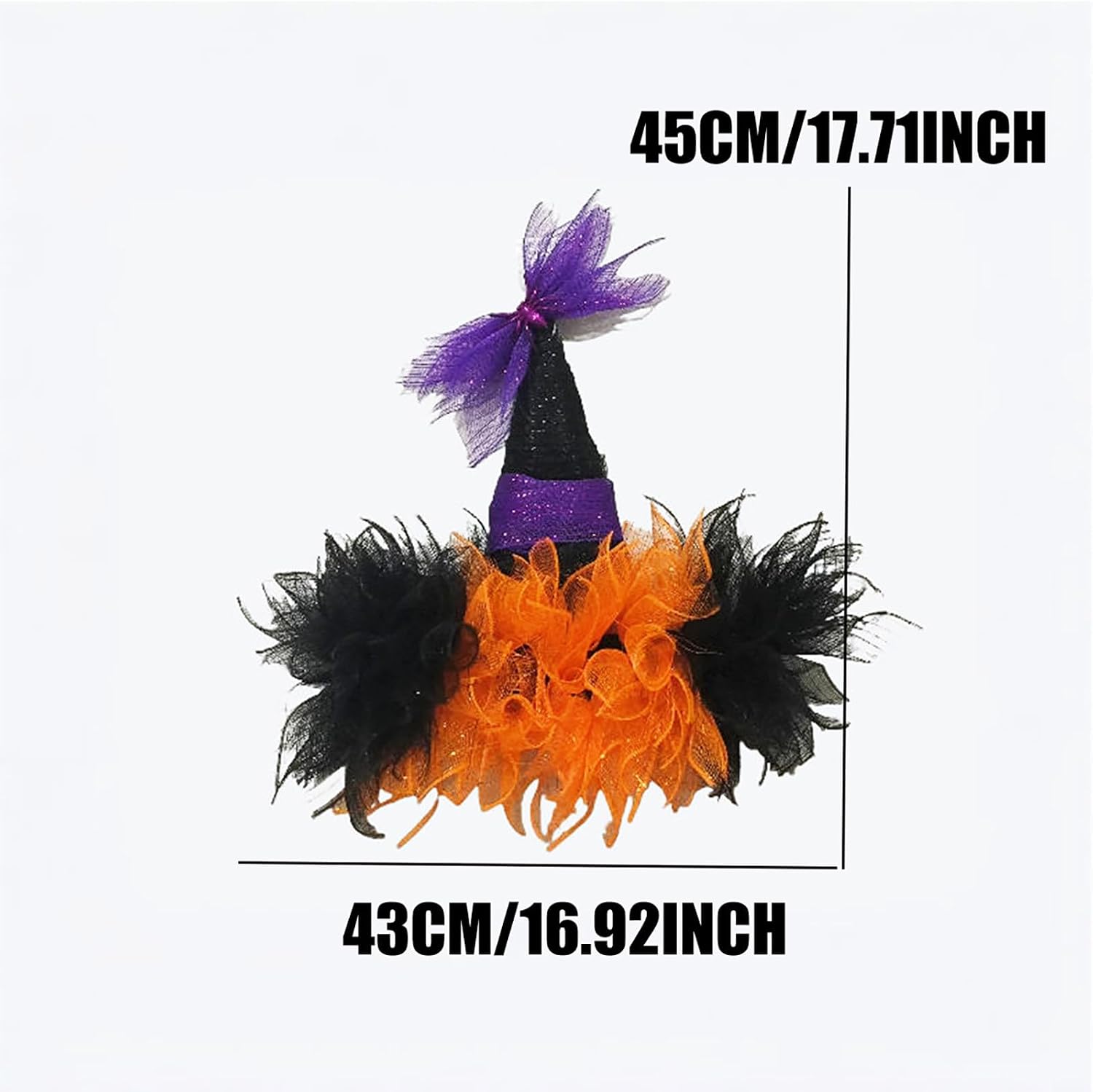Door Hanger Halloween Hat Wreath Front Door Wreath Outdoor Indoor Decoration Door Hanging Autumn Wreath for Front Door