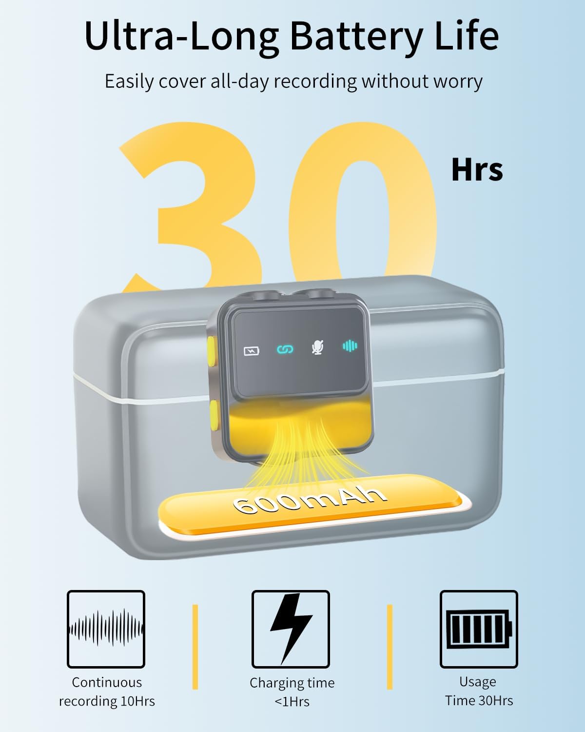 Wireless Lavalier Microphone for iPhone:JXJXQU Mic with Smart Noise Reduction, Reverb Effect, 30H+ Battery Life - Ideal for Video Recording/Podcasting/Streaming - Suitable for Vloggers and Streamers - Image 5