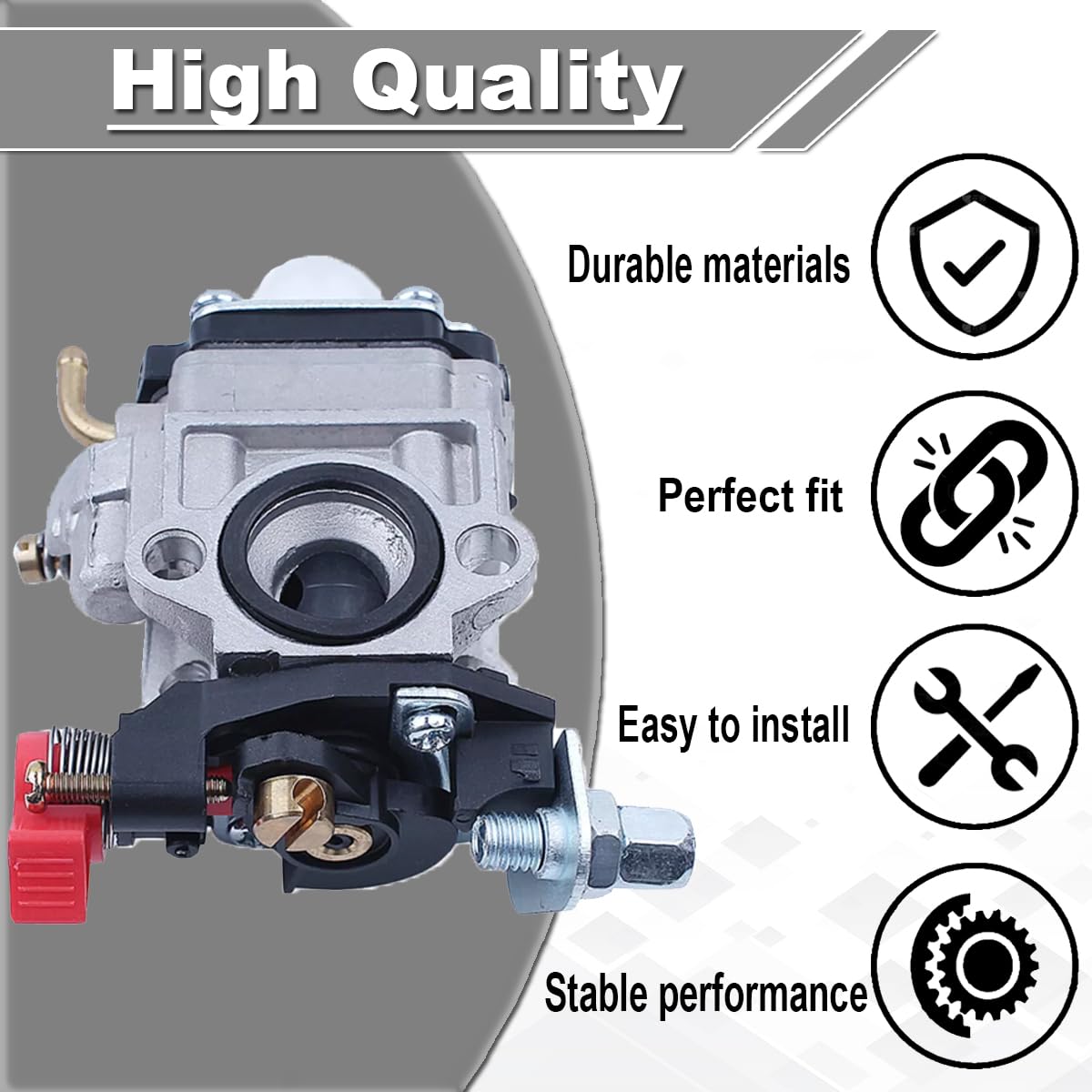 ZAMDOE Carburateur pour Kawasaki TH23 TH26 TH34 23cc 24cc 25cc 26cc 35cc P11 1E34F 11mm Carb Moteur Remplacement Pièce Moteur Débroussailleuse Taille-haie Souffleuse de Feuilles