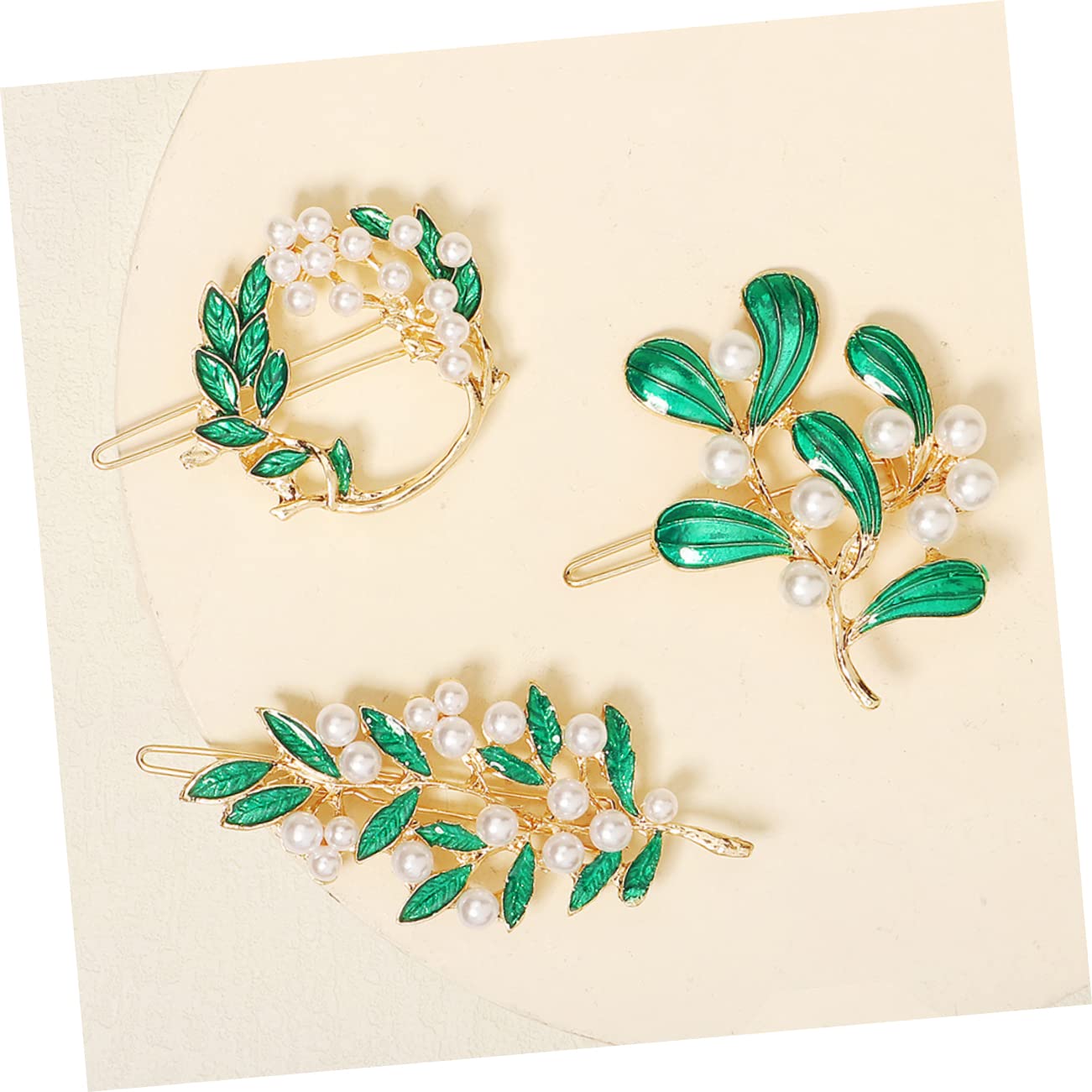 FRCOLOR 15pezzi Fermagli Per Foglia Lega Con Perle Eleganti Accessori Per Donne e Ragazze Per Matrimonio e Feste
