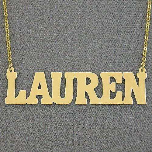 2 Inch Large Name Necklace 10k Gold Personalized Bold Block Font Nameplate Jewelry 2 Inch Large Name Necklace 10k Gold Personalized Bold Block Font Nameplate Jewelry