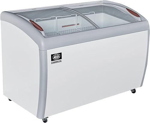 Nexel Congelador de helado, tapa de vidrio curvada, 49"W