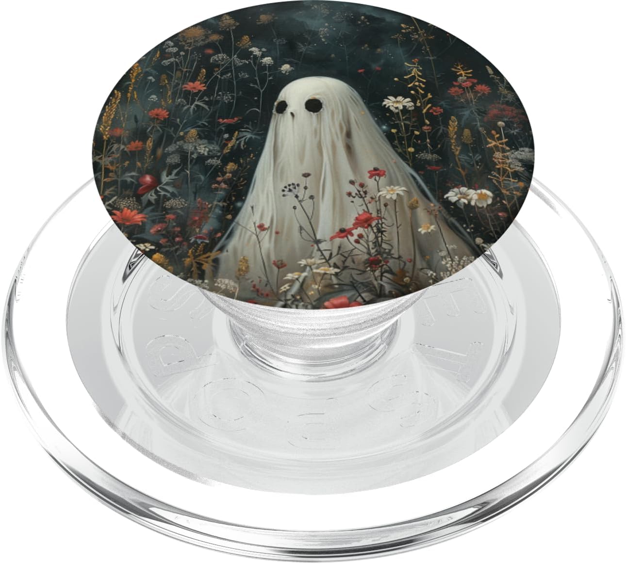 Cute Wildflower Spooky Ghost PopSockets PopGrip for MagSafe