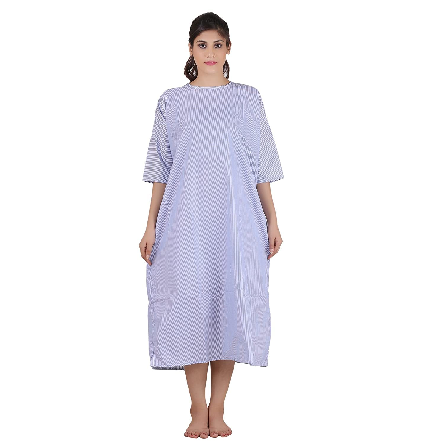 FABUNIFORMS Unisex Hospital, Medical Patient OT Gown, Appreal, Uniform, Dress (Back Open) Light Blue with Stripes, Standard Size (B0B68J6T9T) Amazon Price History, Amazon Price Tracker