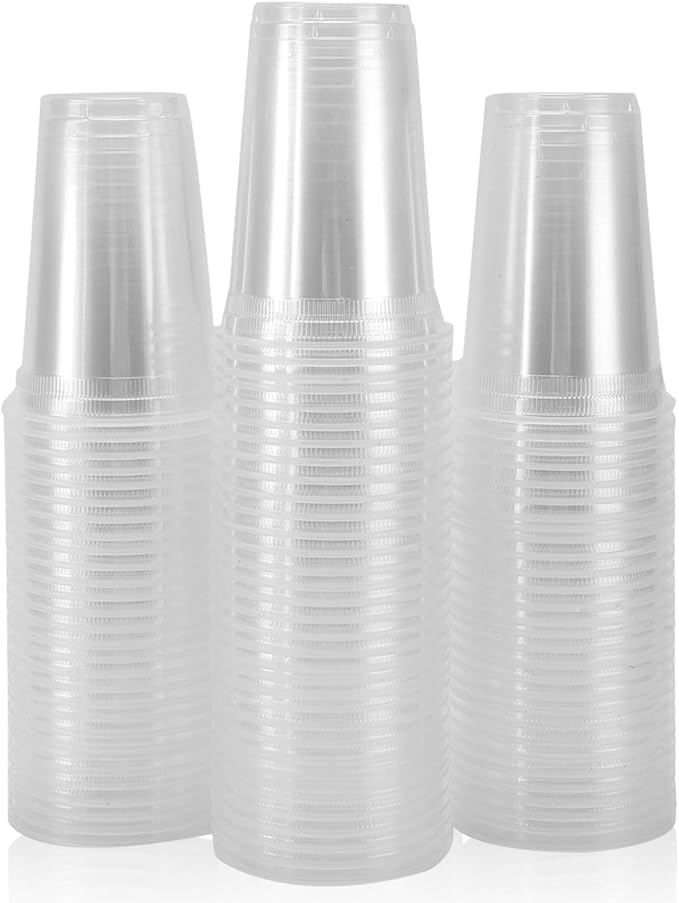 Plastic Cups, 100 Pack 12 Oz Clear Plastic Cups, Plastic Cups 12 Oz Clear Cups