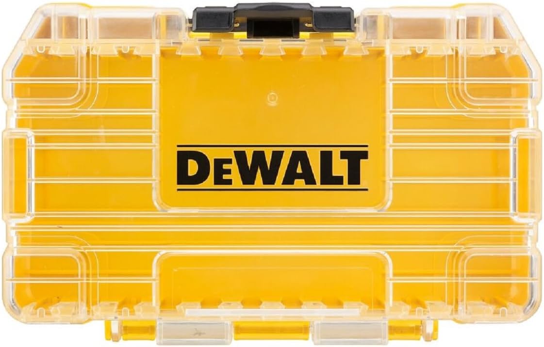 Dewalt Tough Case (Small) Organizer, Tool Box, Storage Case, Tool Box, Transparent Lid, Removable Tray, Stacked Storage, Screws, Bits, Small Storage