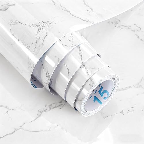 Papel tapiz de contacto de mármol, papel tapiz autoadhesivo de granito brillante, impermeable, envoltura de vinilo extraíble para armarios de cocina