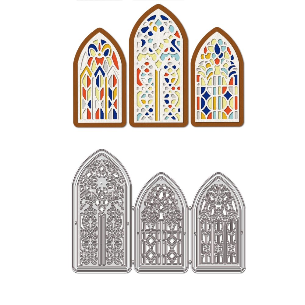WADORN Arch Window Cutting Dies Stencils, Metal Embossing Stencil, DIY Scrapbooking Album Craft Paper Card Decor