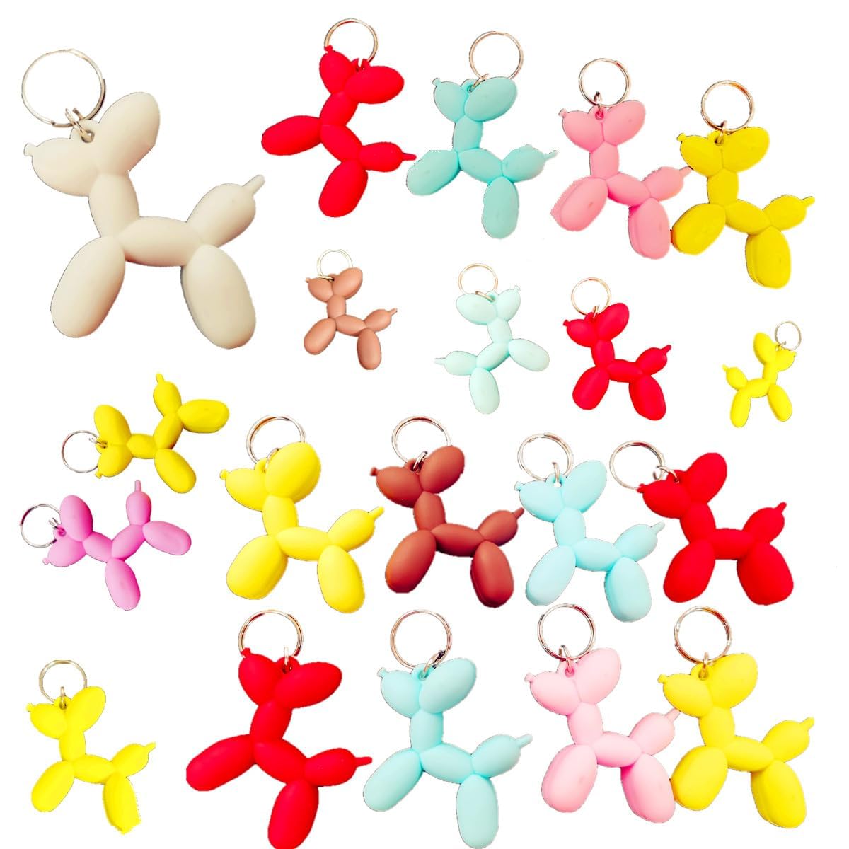 LAEKOU Jelly Balloon Dog Design Keychain For Women - Cute Bag Charm Accessory