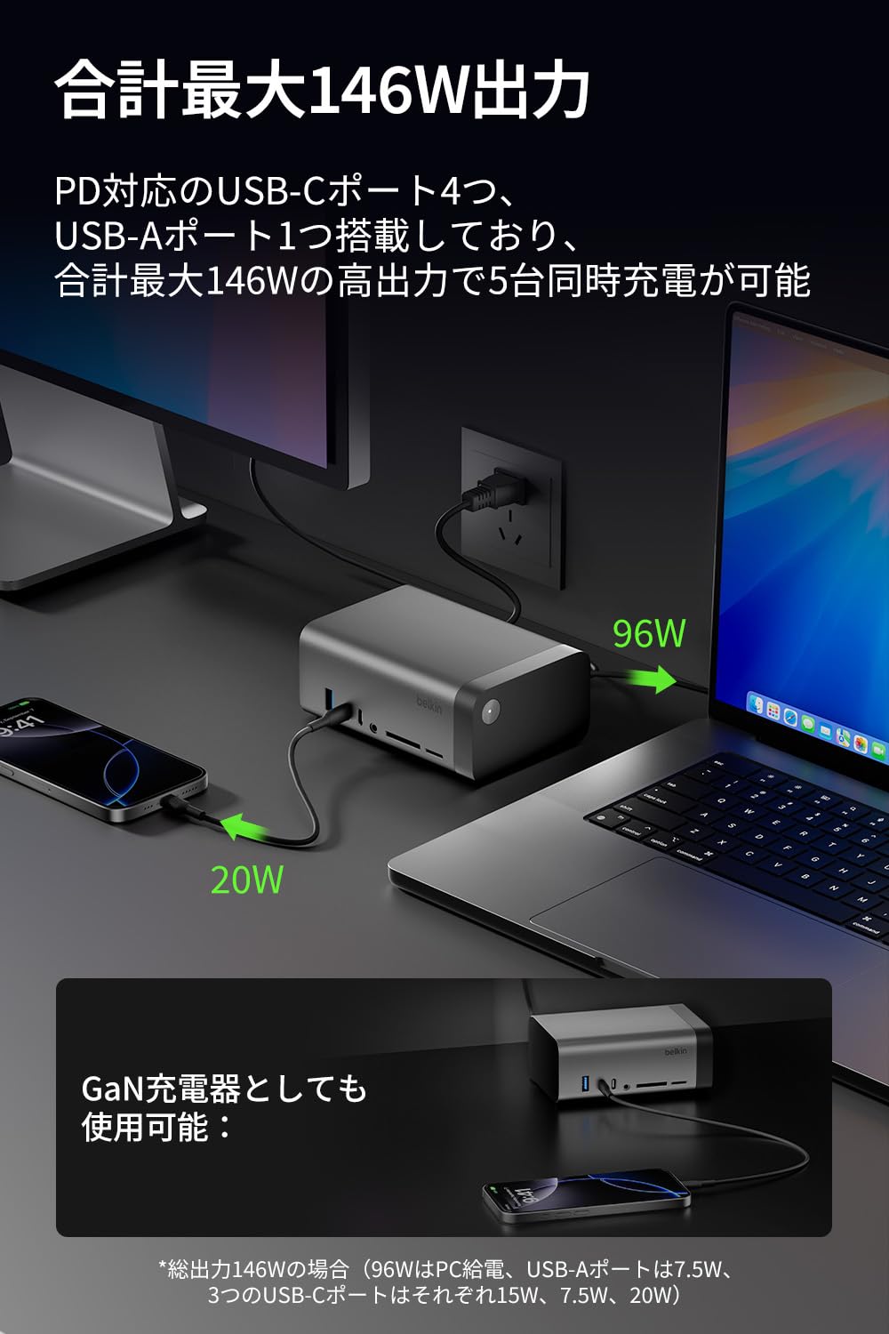 Amazon.co.jp: Belkin Connect 11-in-1 GaNドック(150W) 3画面4K拡張