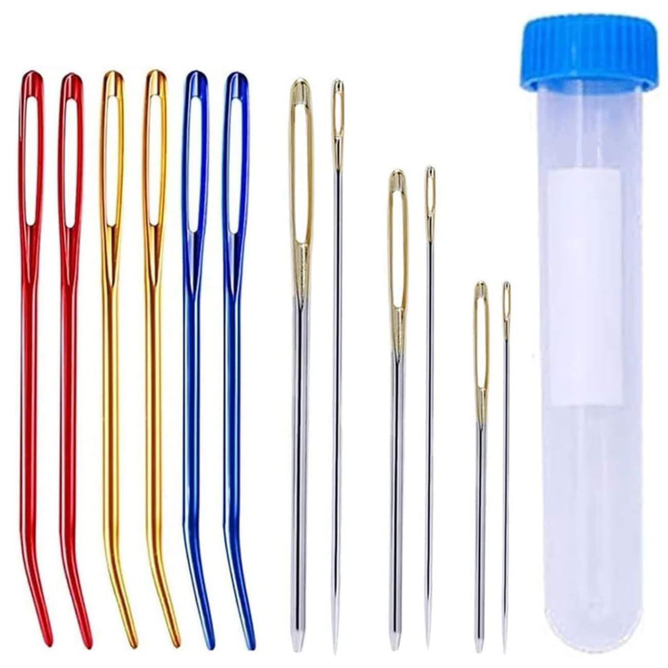 Hnswwgew Sliver 6 Large-Eye Hand Sewing Needles, 6 Curved Tapestry Needles, Large-Eye Blunt Needles For Hand Sewing & Knitting – Wool, Darning, And Tapestry Needles For Yarn, Perfect For Crochet Projects