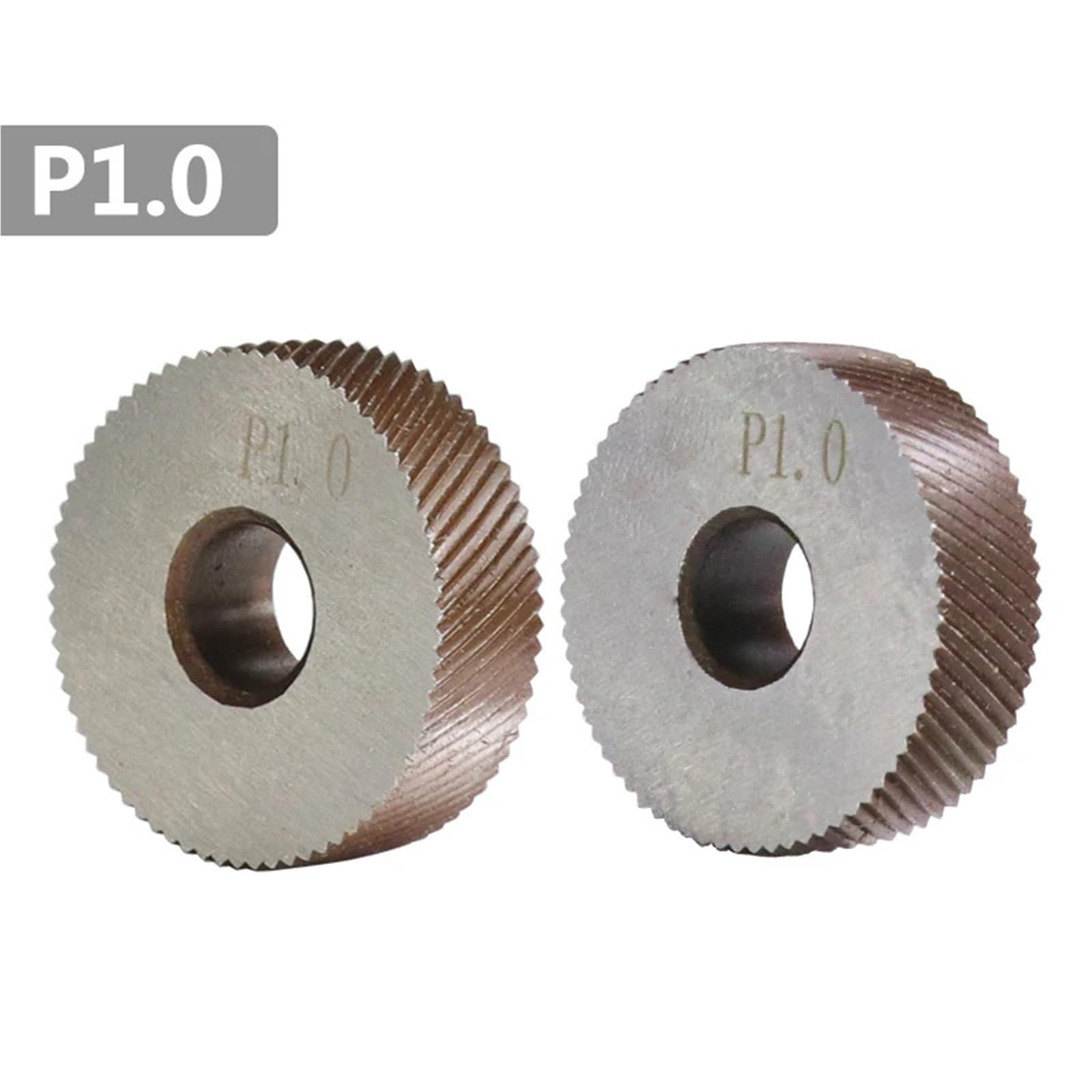 Koło radełkowane, Zestaw 2 prostych kółek radełkowanych HSS, skok 1,0 mm, średnica zewnętrzna 26 mm, średnica wewnętrzna 8 mm i grubość do tokarki do metalu
