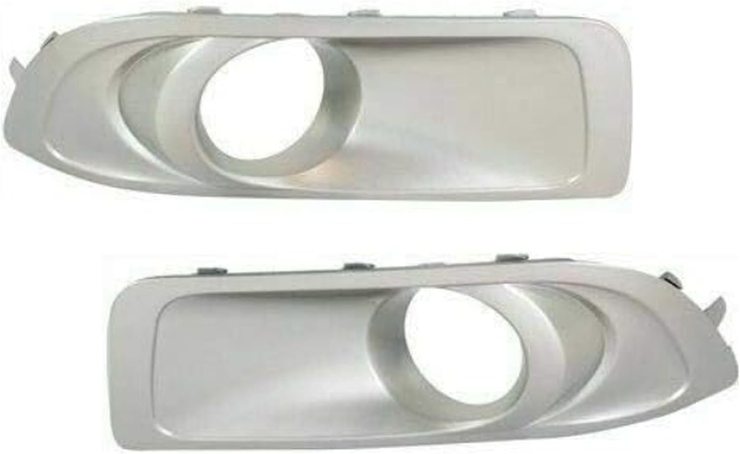 DAT AUTO PARTS Front Right Passenger & Left Driver Side Bumper Fog Light Bezel Cover Grille Set of 2 Replacement for 2010-2012 Subaru Outback Silver Primed Plastic SU1038101 SU1039101