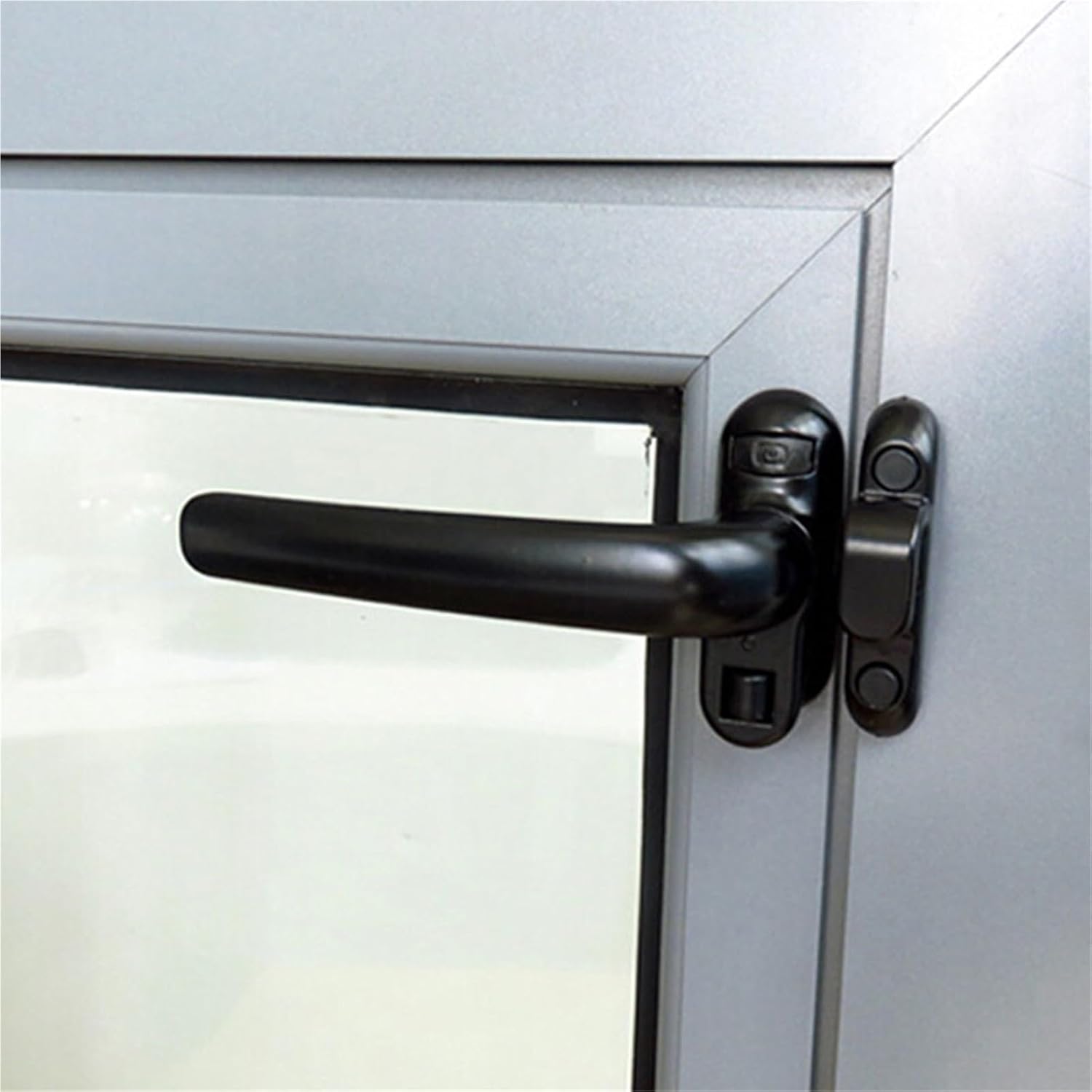 2 PCS Aluminum Alloy Sash Handle Anti-Theft Door and Lock Buckle and Window Home Renovation DIY Tool for Bedrooms,Offices(White Left)