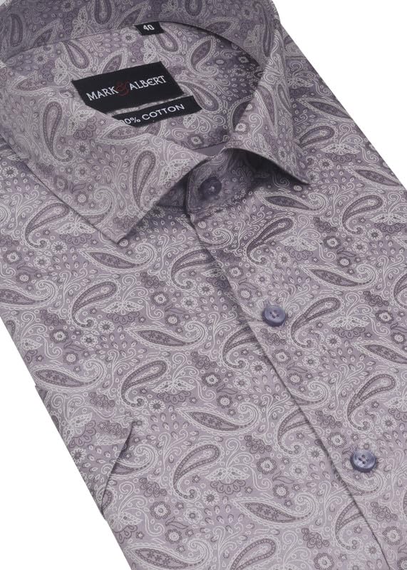 Image of MARK & ALBERT Men's 100% Cotton Printed Half Sleeves Regular Fit Shirt for Men
