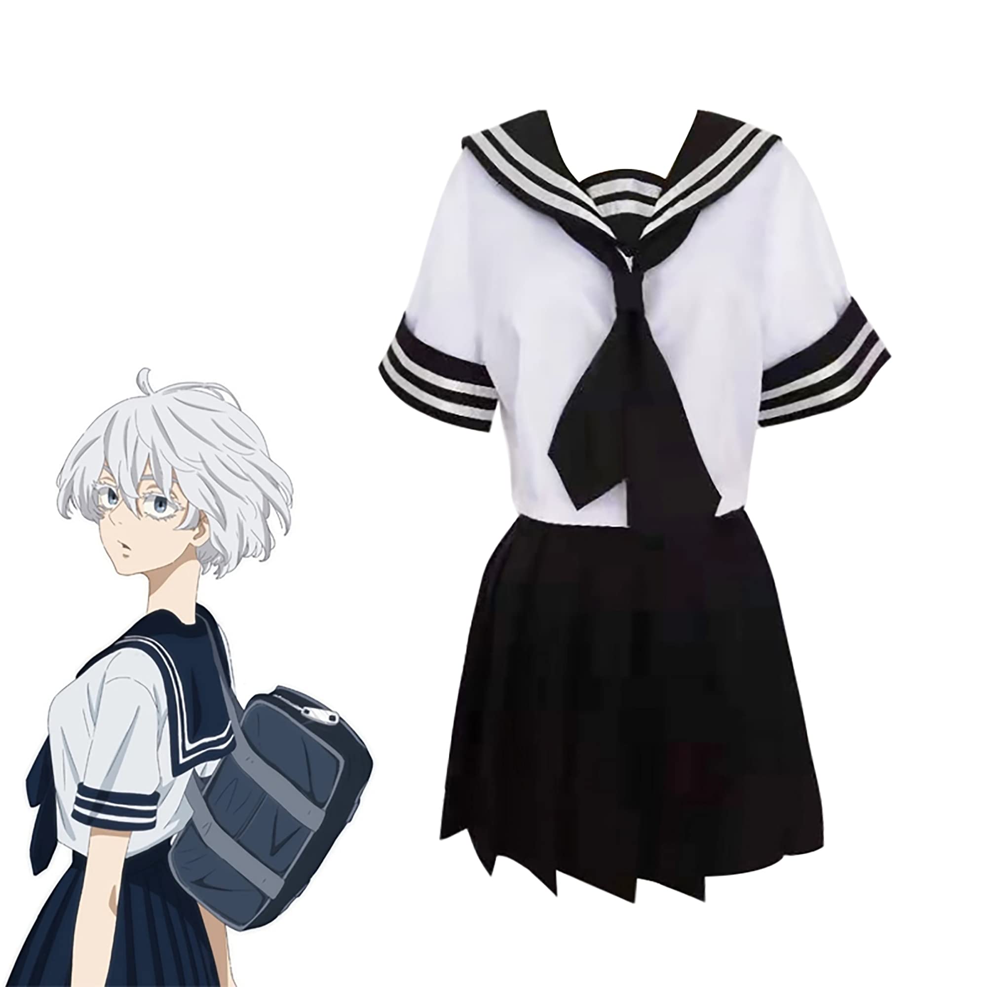 Tokyo Revengers Senju Kawaragi Brahman Cosplay Costume Tokyo Revengers Cloak Uniform JK Sailor Dress for Women Men