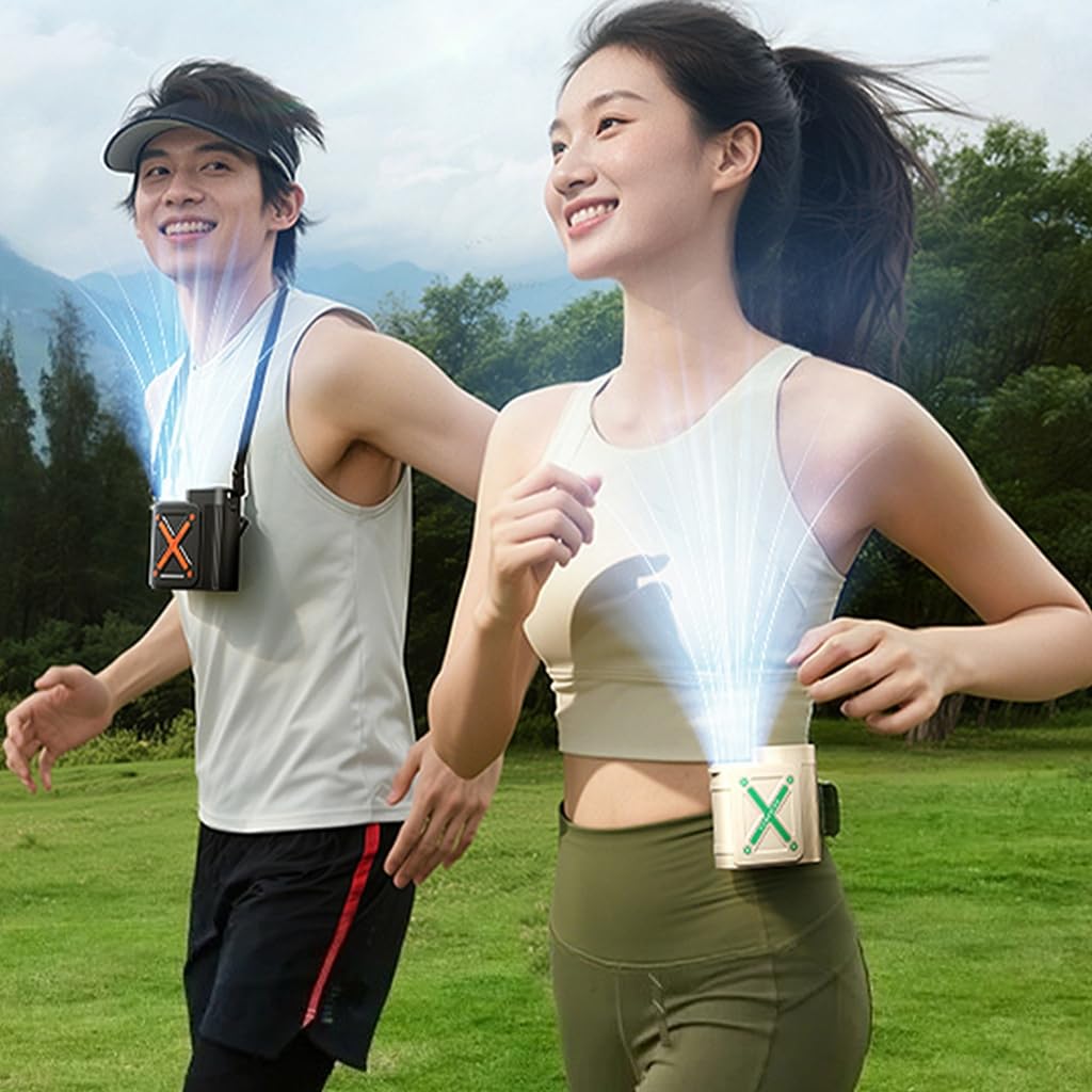 Ventilador portátil con clip para cinturón de 100 velocidades, pantalla digital, ventilador de refrigeración para colgar en la cintura, para trabajar al aire libre, senderismo, camping