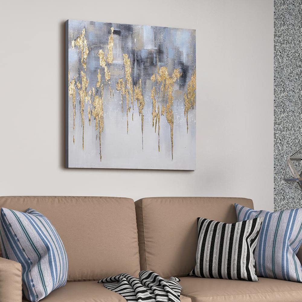 Empire Art Direct Abstract Wall Art Textured Hand Painted Canvas by Martin Edwards, Unframed, 36 x 36, Golden Lighting 1