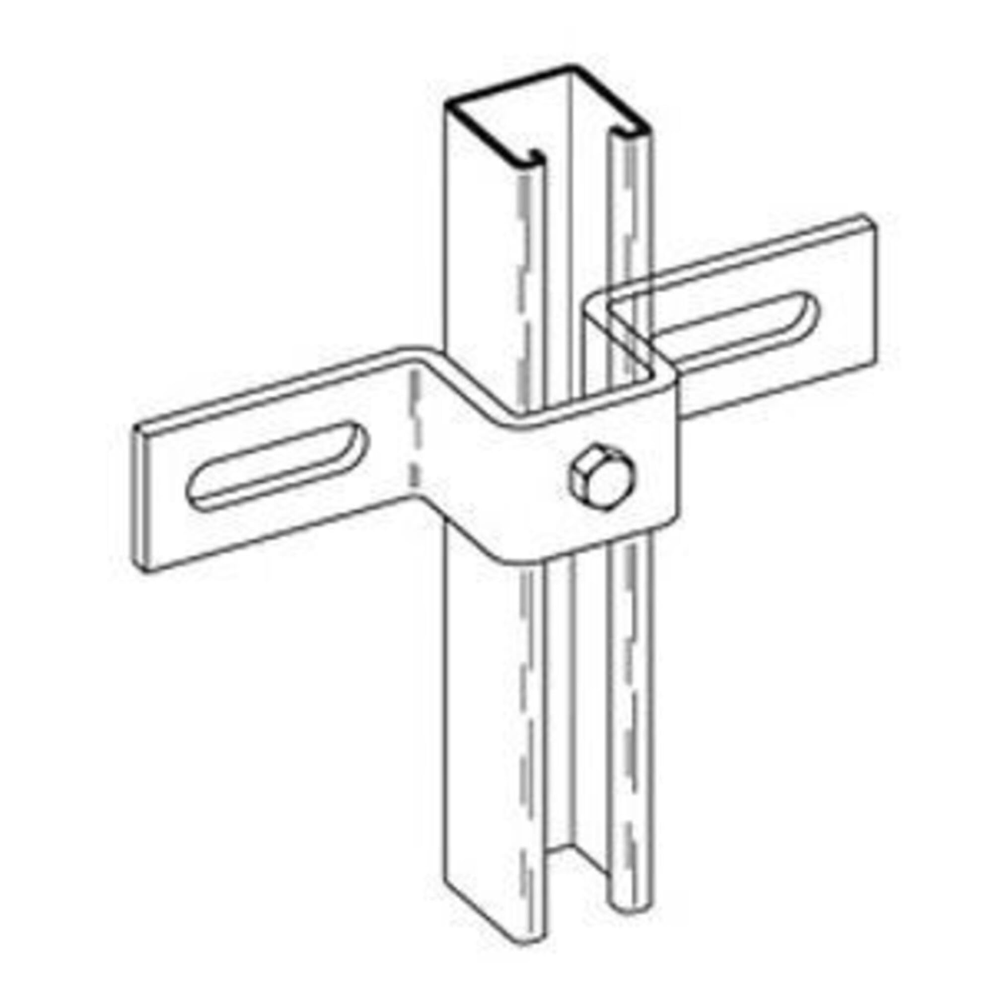 Eaton Electrical - B333-2ZN - U-Support, Steel, Electro-Plated, 3-Holes, 9/16 in. Dia.-Holes, 1.85 H x 1.62 W x 8.5 D