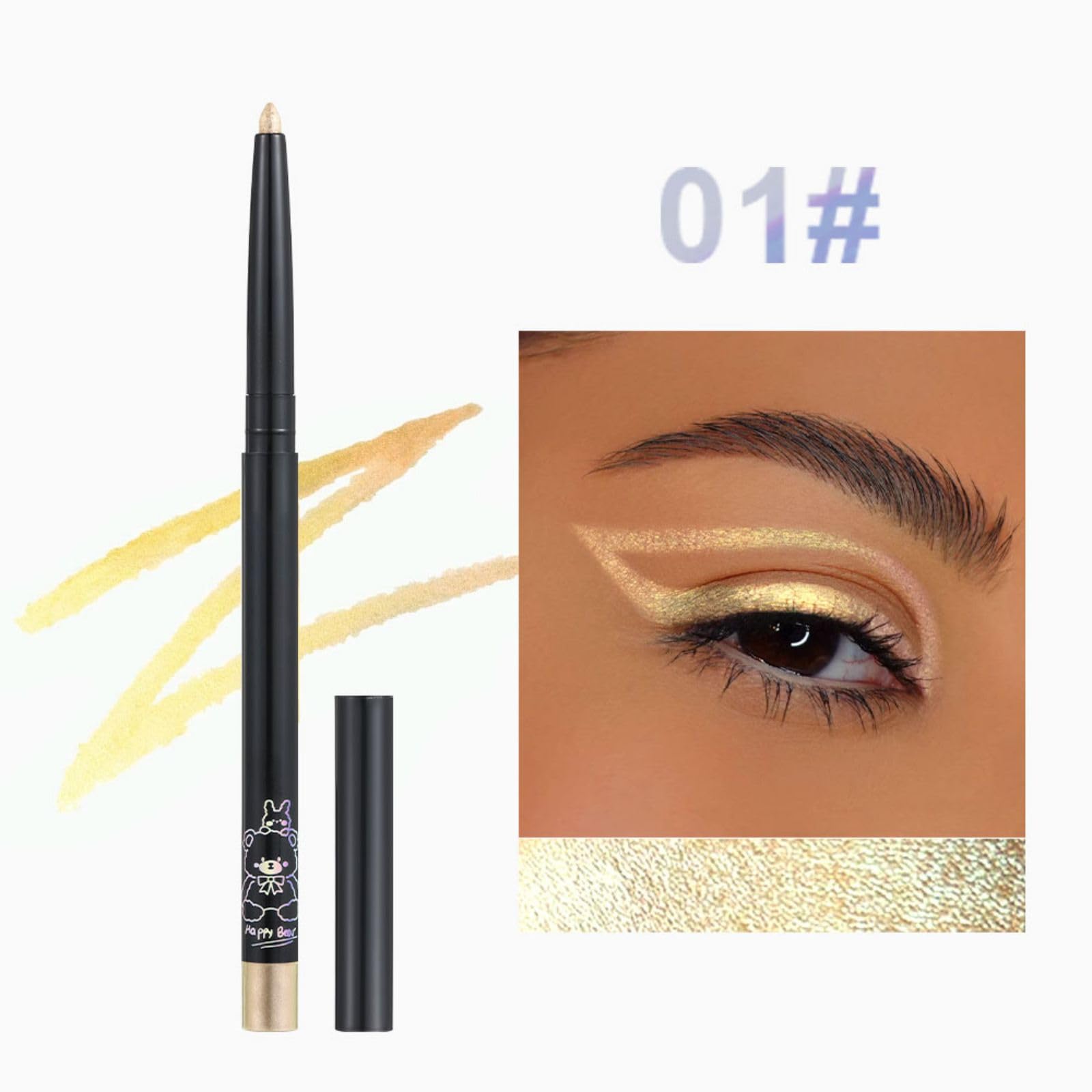 Vawolecy Chameleon Metallic Eyeshadow & Eyeliner Gel Pencil, 24H Long-Lasting Waterproof Shifting Colors Glitter Eye Makeup - Image 2